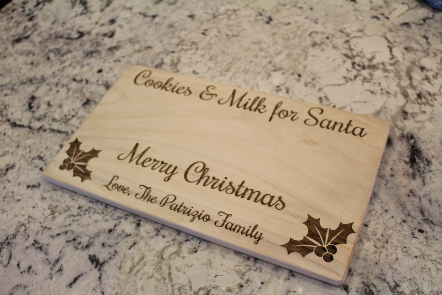 Santa Cookie Tray - Cookies & Milk - Personalized